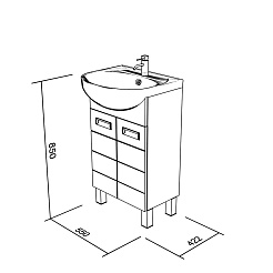 Bas Тумба с раковиной Адажио 55 – фотография-3